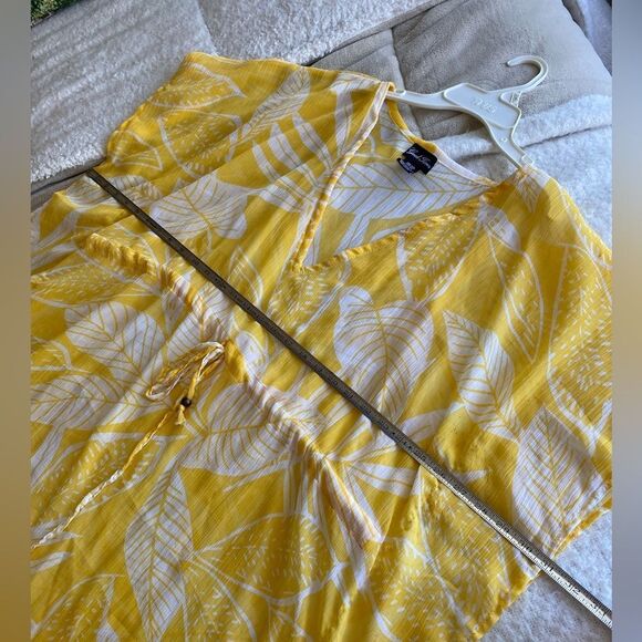 Yellow Palm Tree Design Swim Suit Coverup - One Size - Picture 5 of 7